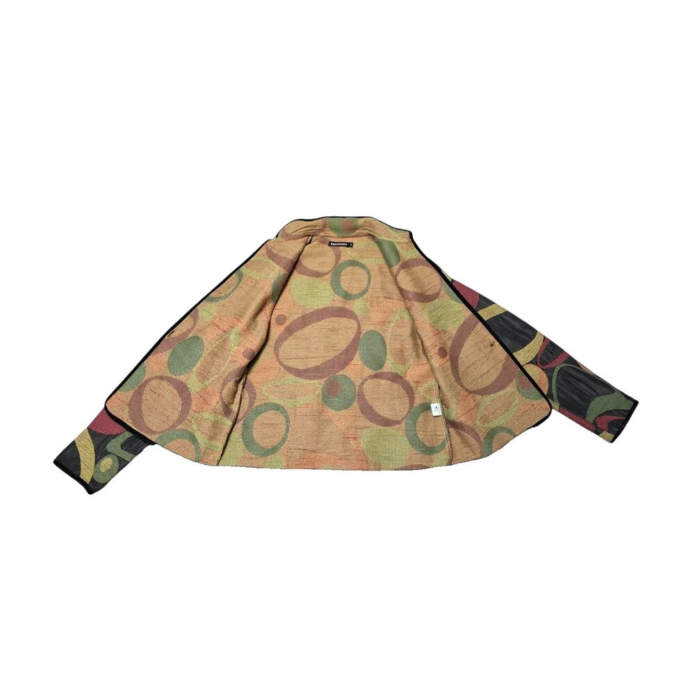 KHANGURA Tapestry Jacket Multicolor Print One Button Sz Small Fallcore Autumn - Picture 6 of 9